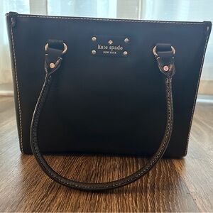 Kate Spade New York Women Black Boarskin Leather Wellesley Quinn Tote